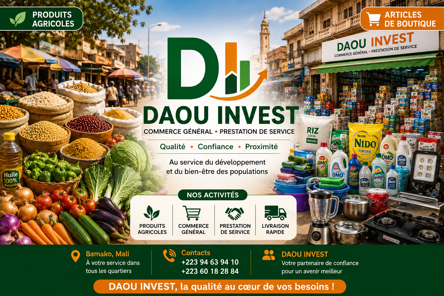 Daou Invest — commerce général et prestations de services